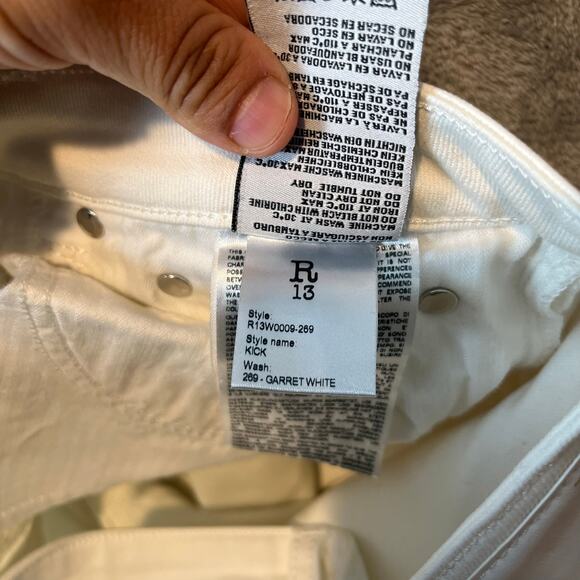 R13 Kick Garret‎ White Jeans Size 28 Distressed - Picture 4 of 9